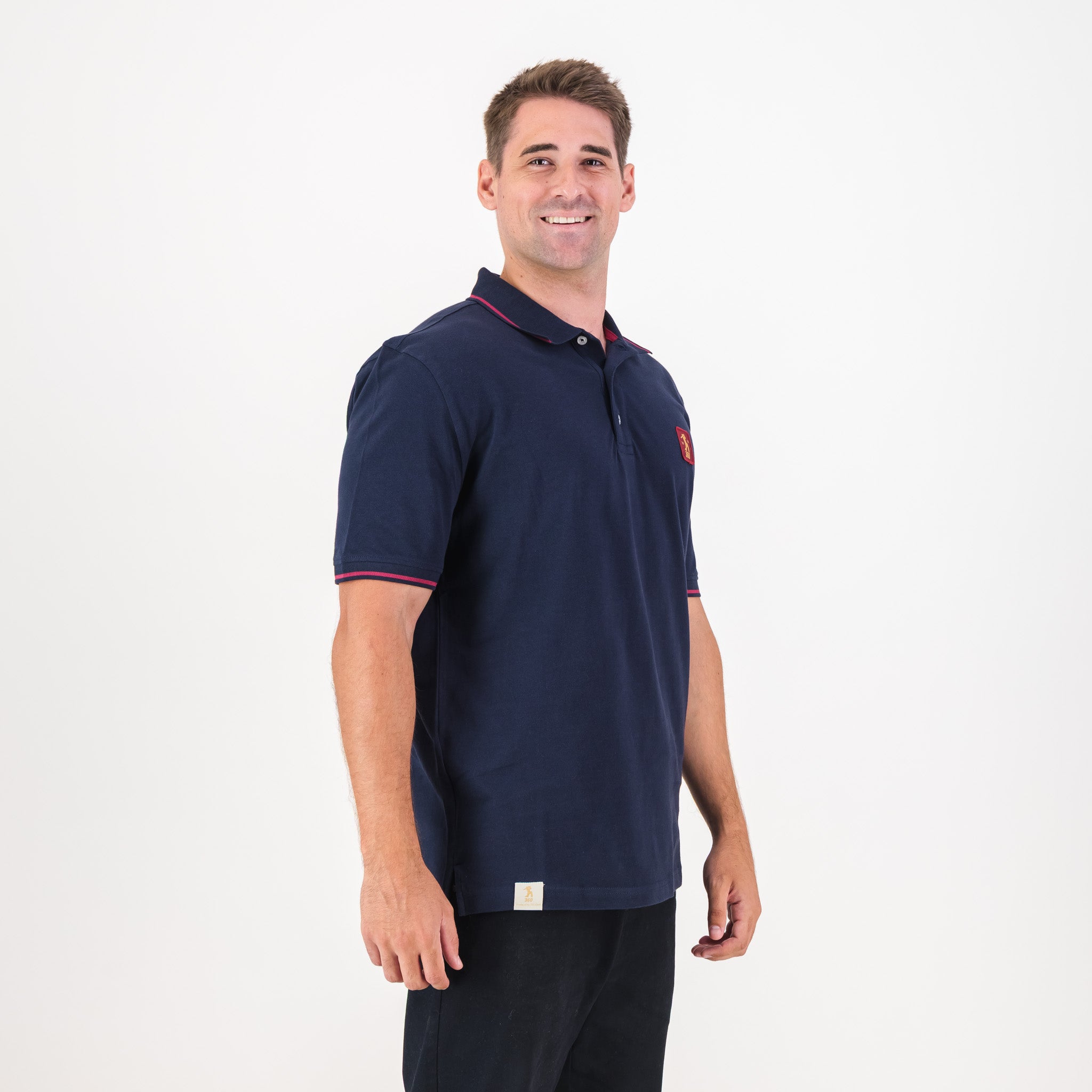 AB de Villiers 360 Small Logo Short Sleeve Polo Tipping Navy