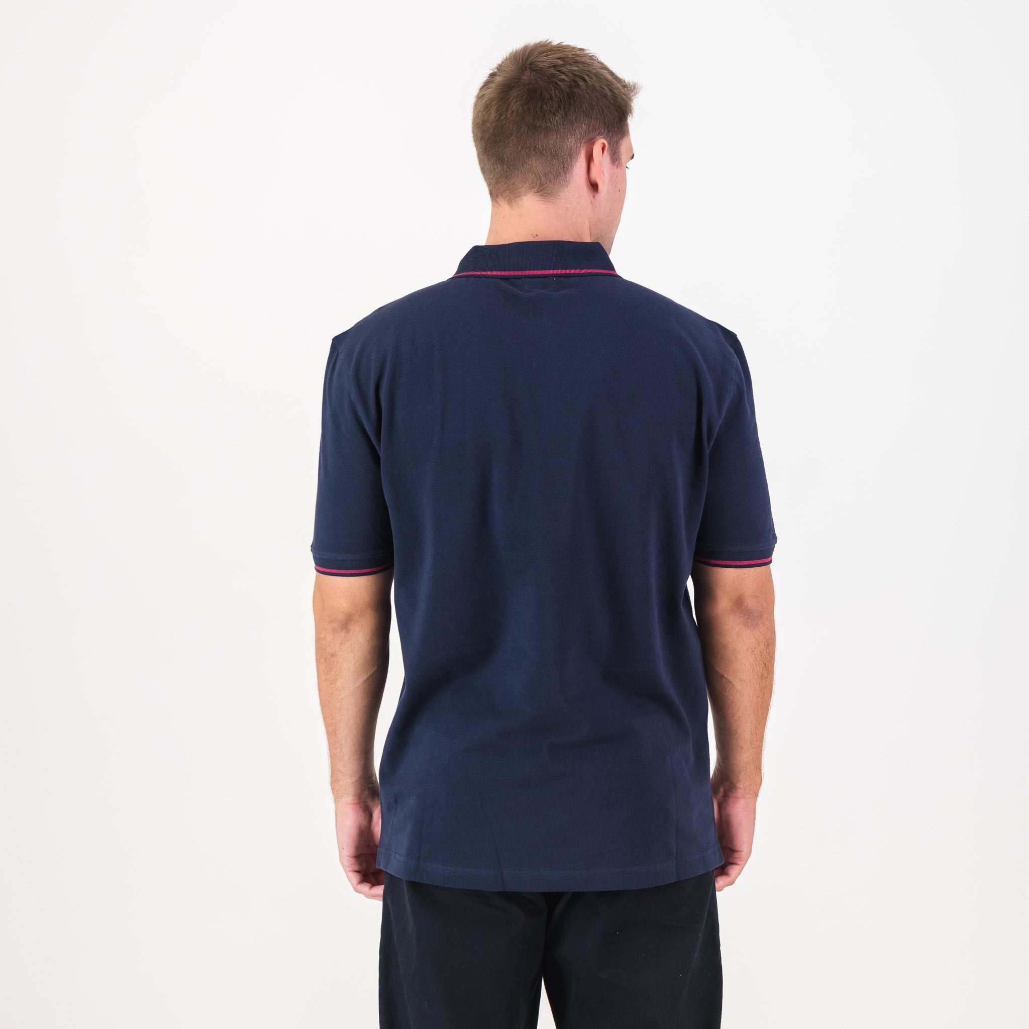 AB de Villiers 360 Small Logo Short Sleeve Polo Tipping Navy